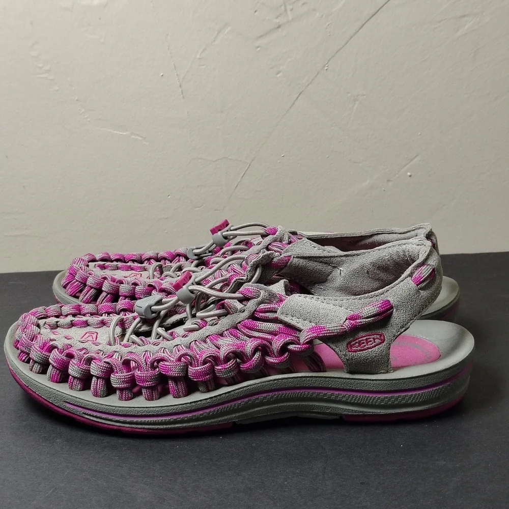 Keen Sandals Womens 7.5 Gray Pink Uneek Cord Outdoor Hiking Water Shoes